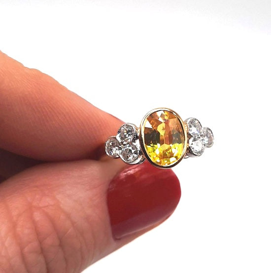 Yellow sapphire engagement ring