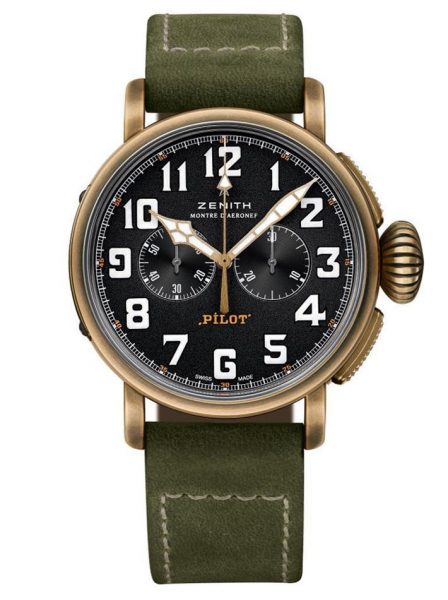 Brand new Zenith El Primero Pilot Type 20 Automatic Watch, model 29.2430.4069/21.C80, with box papers and two year manufacturer warranty