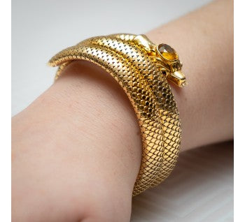 Vintage gold snake suite italian-gold-snake-suite bracelet necklace