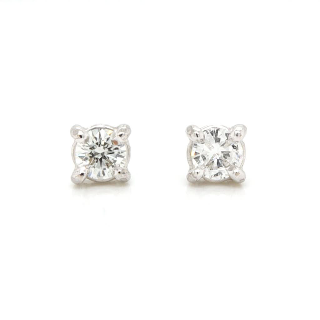 18ct White Gold and Diamond Single Stone Earrings, 0.37cts F/G colour Vs