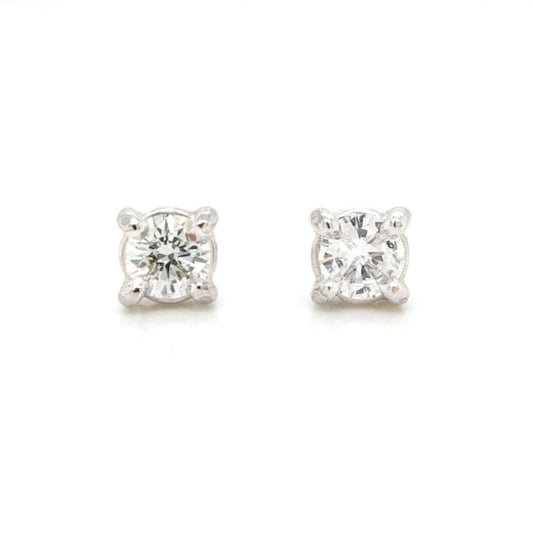18ct White Gold and Diamond Single Stone Earrings, 0.37cts F/G colour Vs