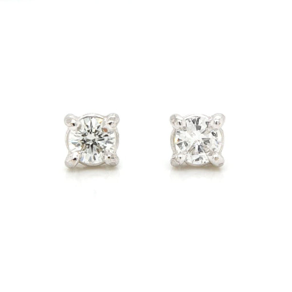 18ct White Gold and Diamond Single Stone Earrings, 0.37cts F/G colour Vs