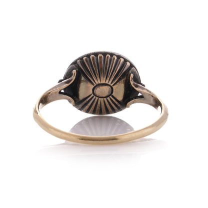 Georgian diamond cluster ring in 18 carat gold and silver.