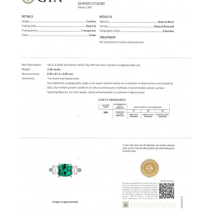 No Oil Colombian Emerald And Diamond Ring