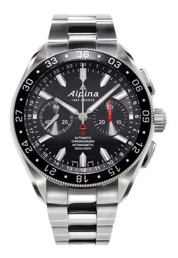 Alpina Luxury Watches Black ALPINA 4 Swiss chronograph bracelet watch AL-860B5AQ6B