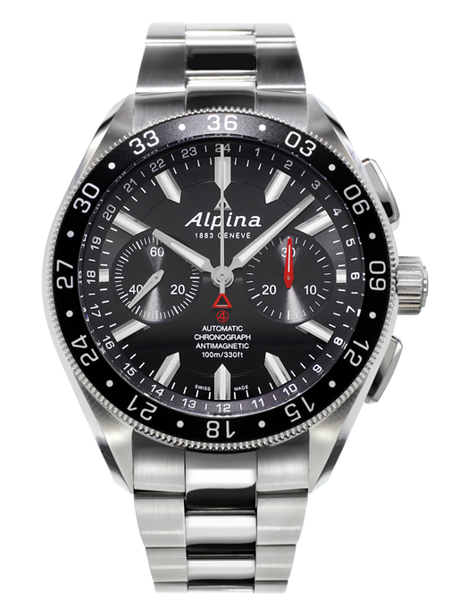 Alpina Luxury Watches Black ALPINA Alpiner 4 Gents Chronograph Watch AL-860B5AQ6B
