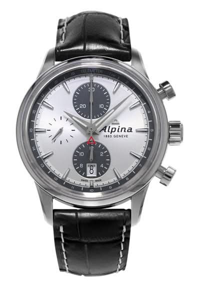 Alpina Luxury Watches Black ALPINA Chronograph Automatic Watch on strap AL-750SG4E6