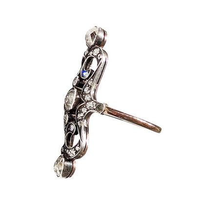 Antique Old Cut Diamond Trilogy Plaque Ring, Circa 1900