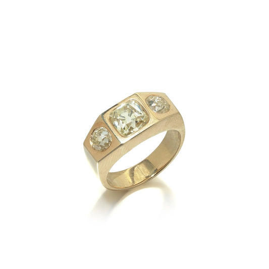 Antique French 18ct Gold Three Stone Diamond Ring