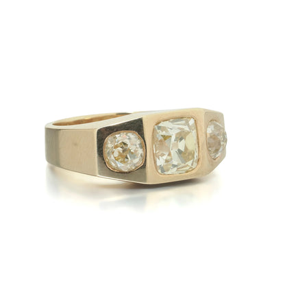 Antique French 18ct Gold Three Stone Diamond Ring