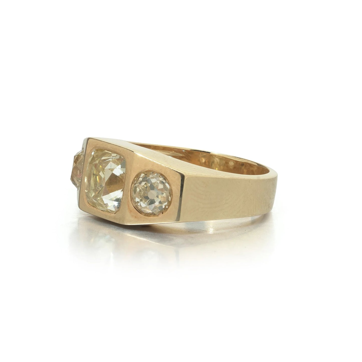 Antique French 18ct Gold Three Stone Diamond Ring