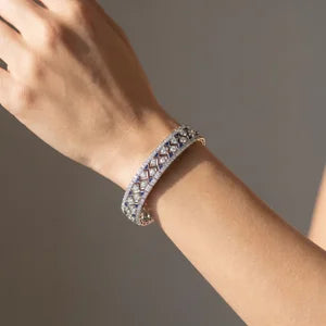Art Deco 8.28ct Diamond and Sapphire Bracelet in Platinum