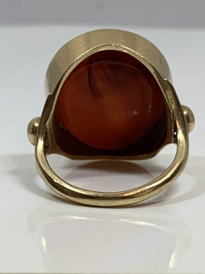 Victorian 19th Century Carved Intaglio Carnelian Ring
