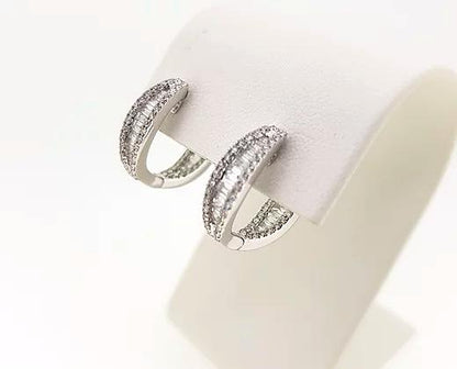 Baguette Diamond Hoop Earrings, 1.25 carat total, set in 18ct White Gold