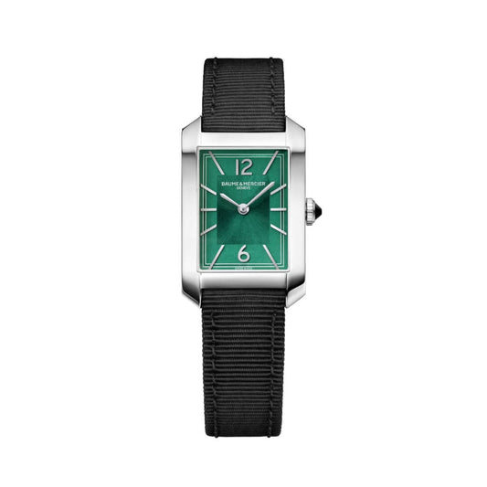 Baume et Mercier Hampton Quartz Stainless Steel Watch with Black Fabric Strap 10630
