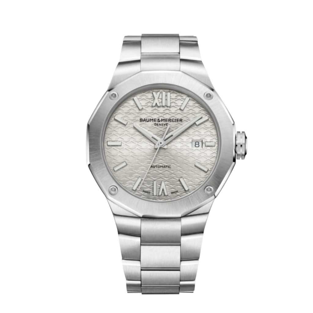 Baume et Mercier Riviera Automatic Watch 10622 in stainless steel with a silver dial