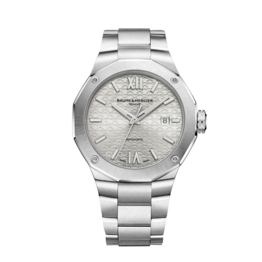 Baume et Mercier Riviera Automatic Watch 10622 in stainless steel with a silver dial