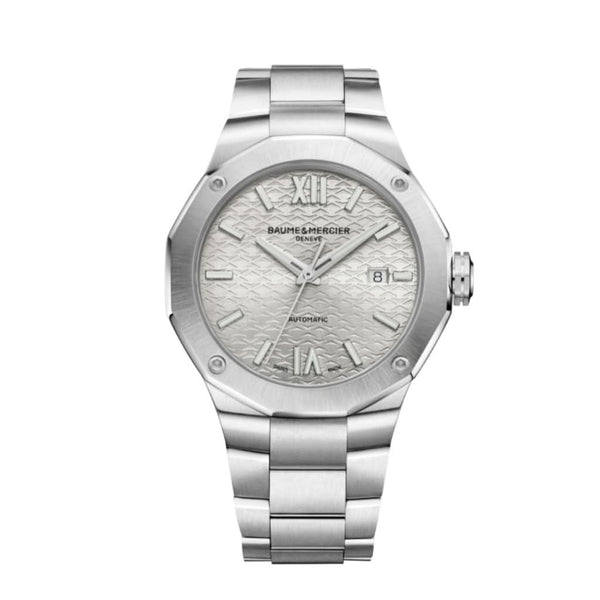 Baume et Mercier Riviera Automatic Watch 10622 in stainless steel with a silver dial