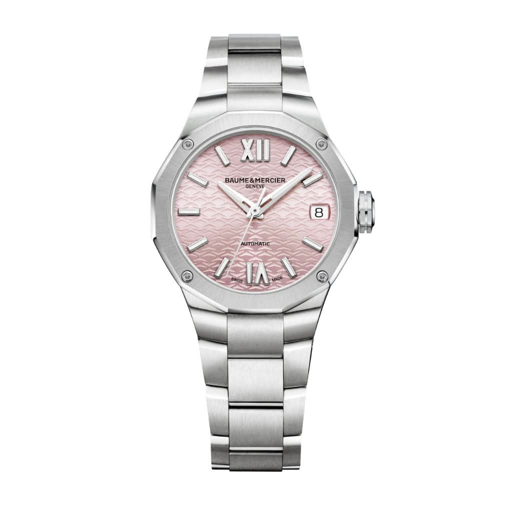 Baume et Mercier Riviera Automatic Stainless Steel Watch with Pink Dial 10675