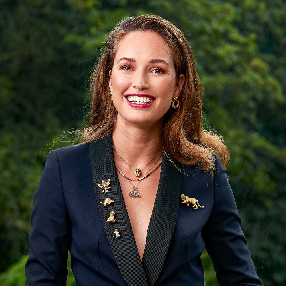 White and Black Diamond Set 18ct Rose Gold Bee Pendant