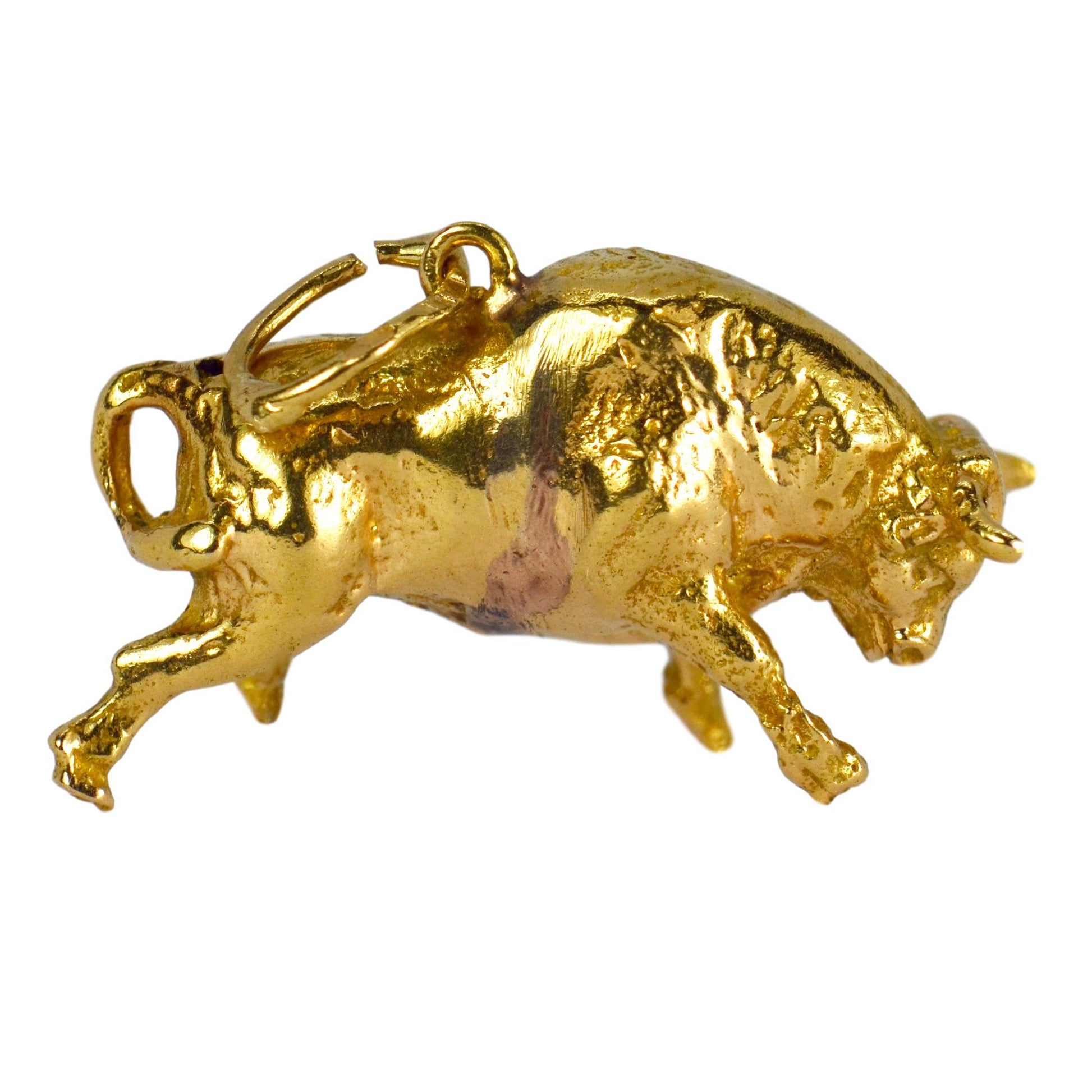 Bull Charm Pendant in 18ct Yellow Gold