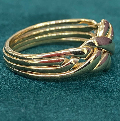 Vintage 18ct Yellow Gold Puzzle Ring