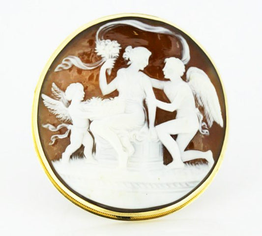 Victorian Carnelian Cameo Brooch, 15ct Yellow Gold, Circa 1870's