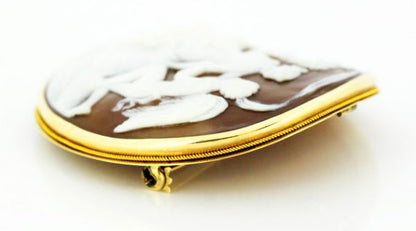 Victorian Carnelian Cameo Brooch, 15ct Yellow Gold, Circa 1870's