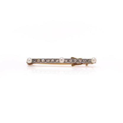 Cartier London Art Deco Natural Pearl and Diamond Brooch, Circa 1920s