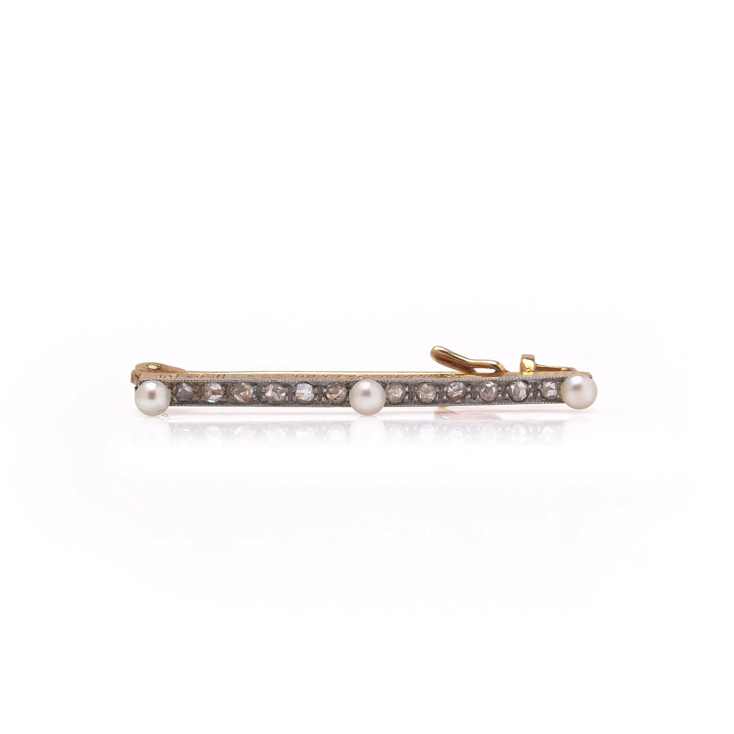 Cartier London Art Deco Natural Pearl and Diamond Brooch, Circa 1920s