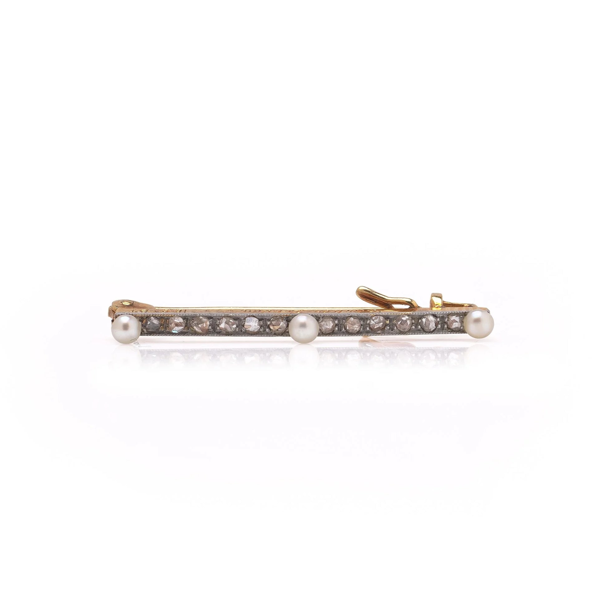 Cartier London Art Deco Natural Pearl and Diamond Brooch, Circa 1920s
