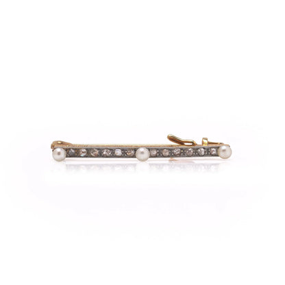 Cartier London Art Deco Natural Pearl and Diamond Brooch, Circa 1920s