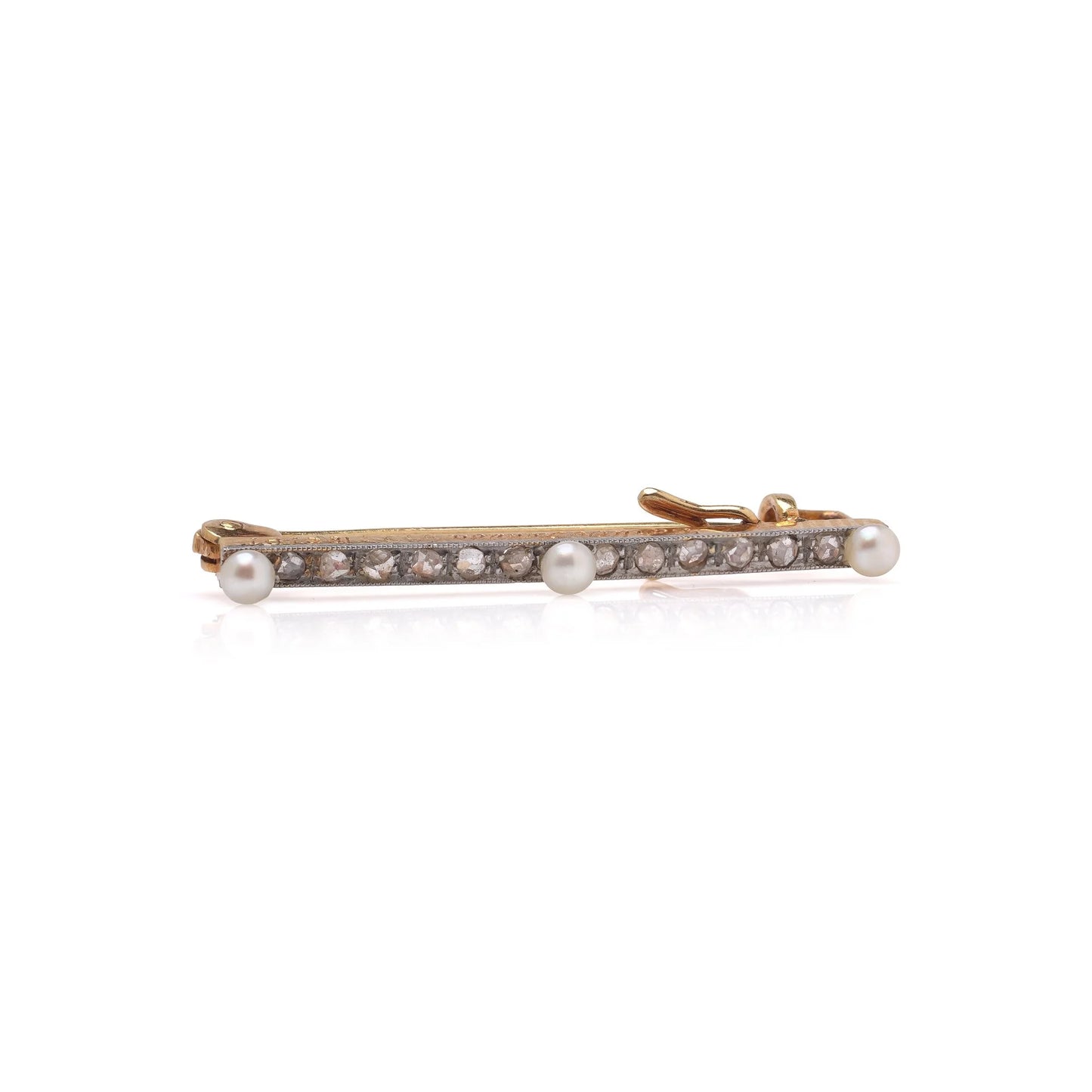 Cartier London Art Deco Natural Pearl and Diamond Brooch, Circa 1920s