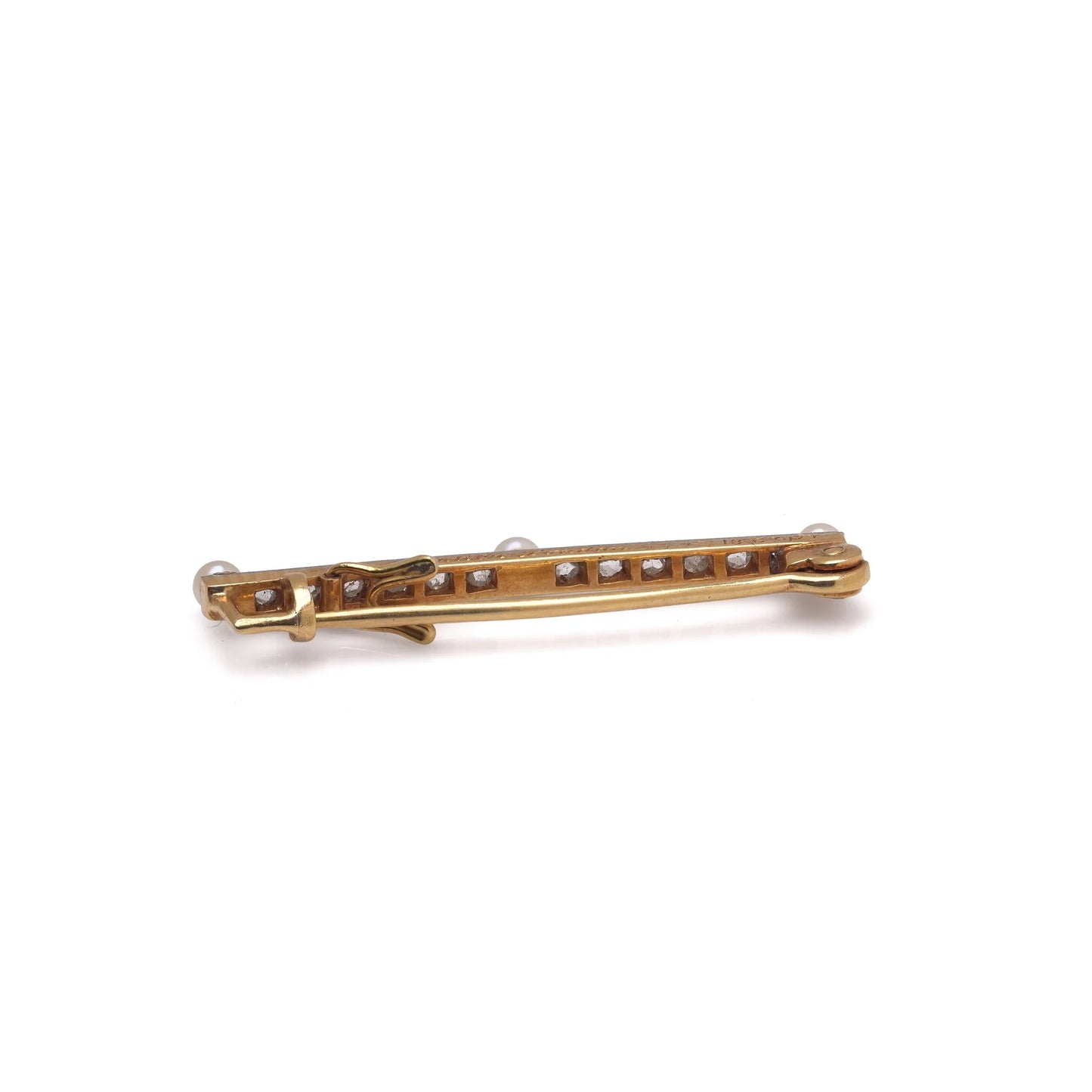 Cartier London Art Deco Natural Pearl and Diamond Brooch, Circa 1920s