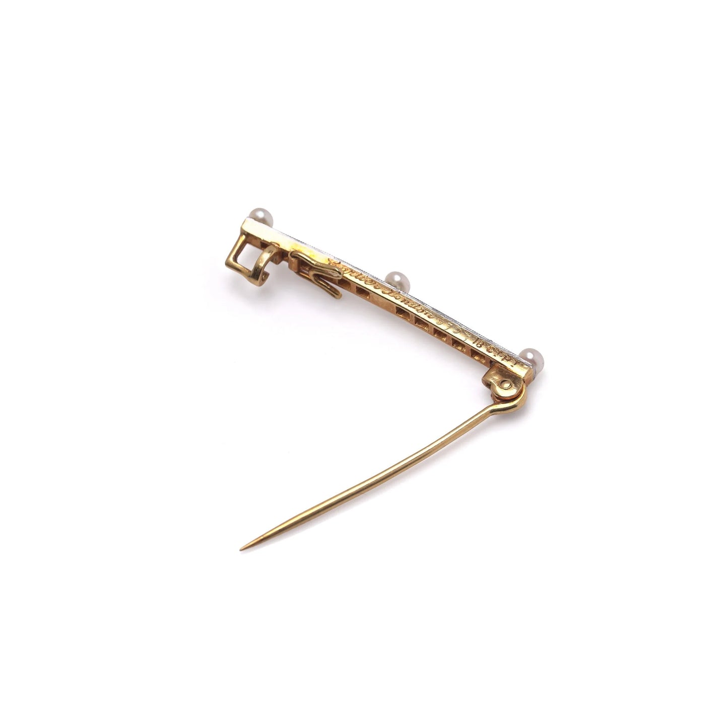 Cartier London Art Deco Natural Pearl and Diamond Brooch, Circa 1920s
