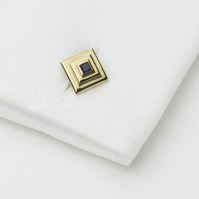 Cartier Sapphire Gold Cufflinks MO2