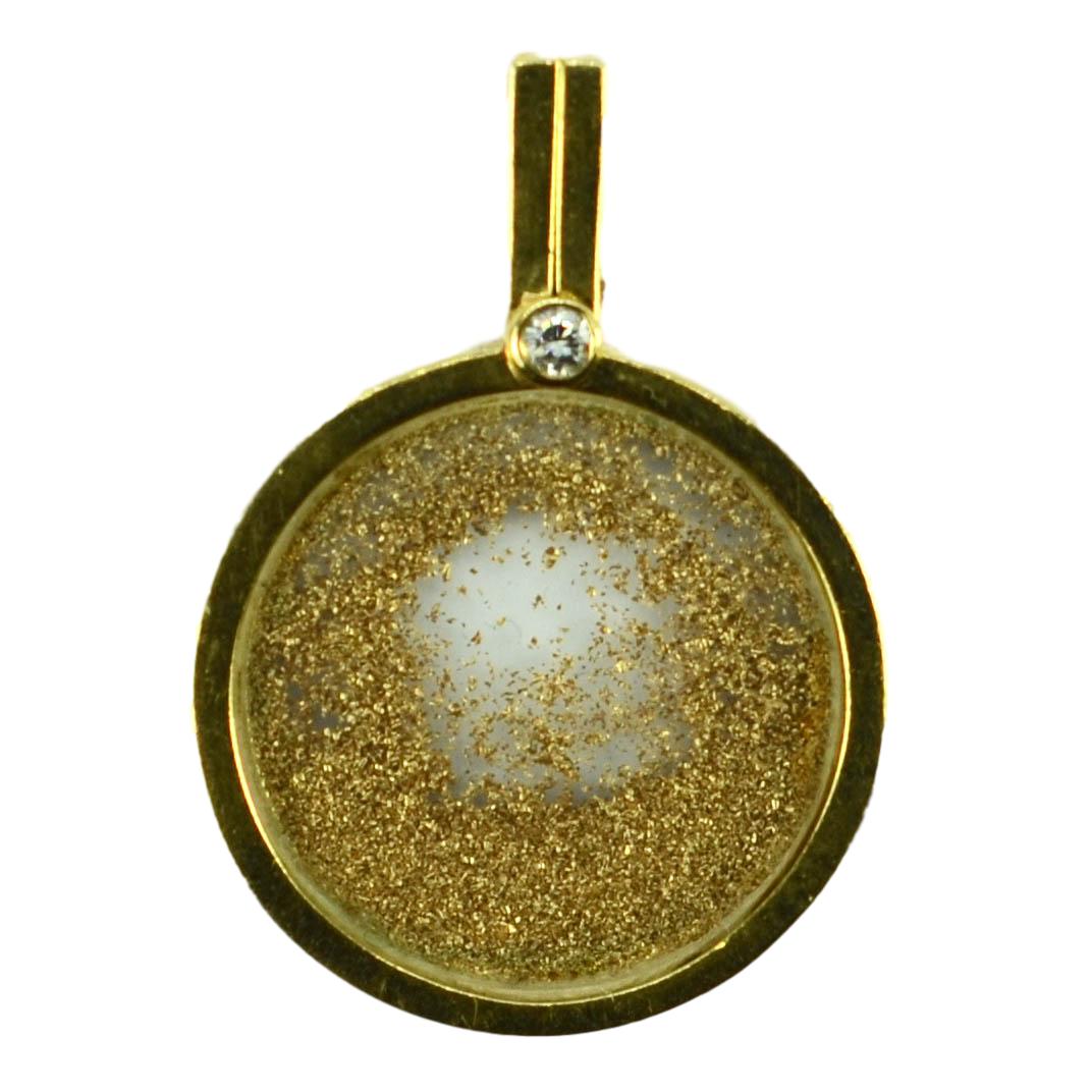 French Gold Dust, Diamond and 18ct Yellow Gold Pendant by Sylvain