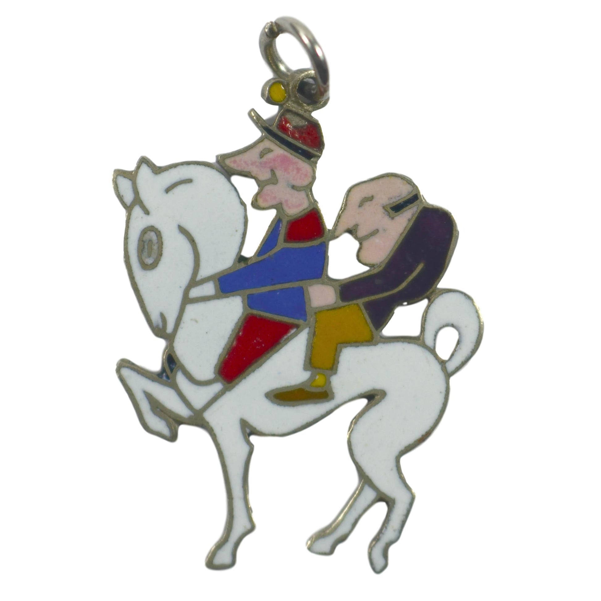 Van Cleef and Arpels Enamel and Platinum Horse Charm Pendant