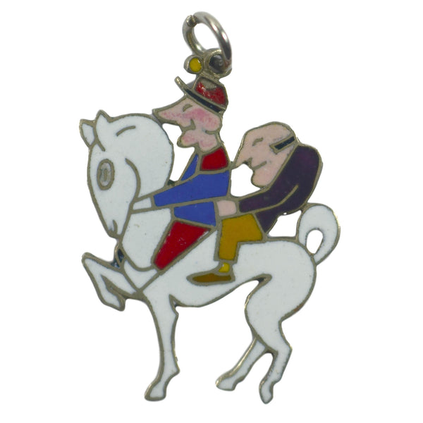 Van Cleef and Arpels Enamel and Platinum Horse Charm Pendant