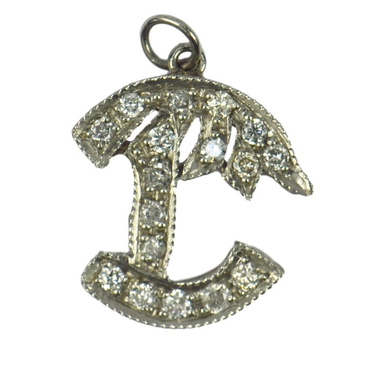 Diamond and Platinum Palm Tree Charm Pendant