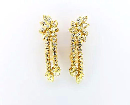 Brilliant Cut and Briolette Drop Diamond Necklace Earrings Suite, 25.63cts