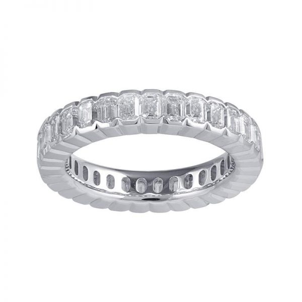 Emerald-Cut Diamond Full Eternity Band Ring, 3.10 carats