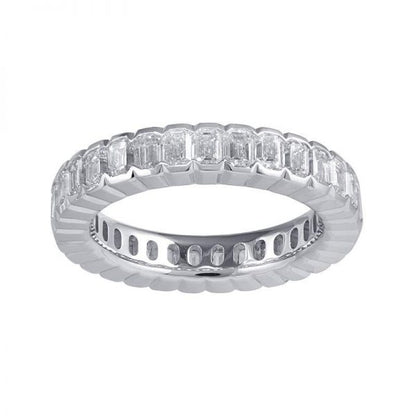 Emerald-Cut Diamond Full Eternity Band Ring, 3.10 carats