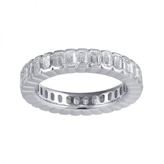 Emerald-Cut Diamond Full Eternity Band Ring, 3.10 carats