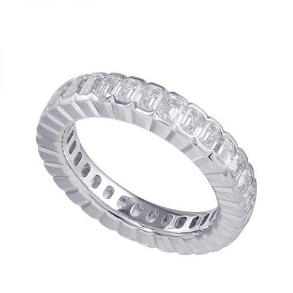 Emerald-Cut Diamond Full Eternity Band Ring, 3.10 carats