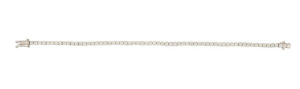 Diamond Line Bracelet, 4.01 carat total, 18ct White Gold