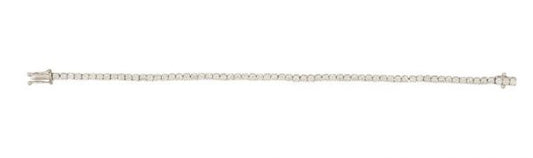 Diamond Line Bracelet, 4.01 carat total, 18ct White Gold