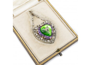 Amethyst suffragette-pendant diamond back