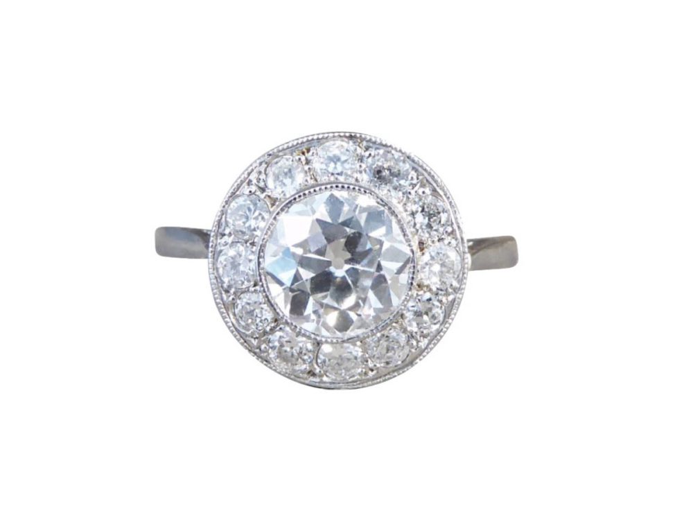 1.65ct Total Diamond Engagement Target Ring in 18ct White Gold and Pla ...