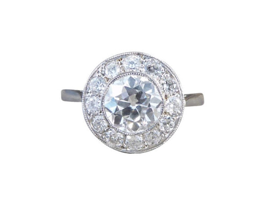 1.65ct Total Diamond Engagement Target Ring in 18ct White Gold and Platinum